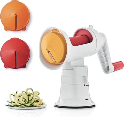 Tupperware Adaptachef Spiralizer met spaghettisnijder, tagliatellesnijder en spiraalsnijder