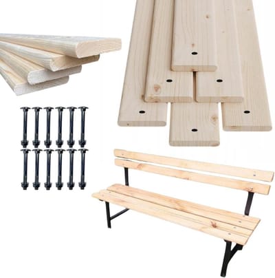 Tuinbank Planken - Bank Onderdelen - Zelf Bank Bouwen - Voorgeboorde Gaten - 6 x 150 cm - Houtkleur