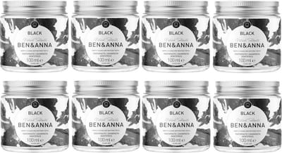 BEN&ANNA - charcoal tandpasta Black - 8 Pak - Voordeelverpakking