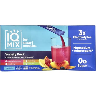 IQBAR, IQMIX®, Hydratatie + Helderheid + Stemming Mix, Variëteitenpakket, 20 Sticks, 8g (0,28 oz) Elk