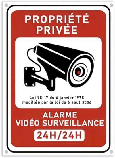 Waarschuwingsbord Videobewaking voor Privéterrein - Duurzaam, Zelfklevend, Binnen en Buiten