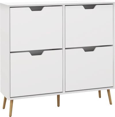 HOMCOM Klapbare schoenenkast - Spaanplaat - 95x26x95cm - Wit