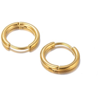 10 stuks/lot roestvrijstalen cirkel oorringen goudkleur ronde geometrie oorbellen zirkonia bevindingen voor DIY oorbellen zirkonia maken 12mm