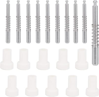 10 Stuks Raambeveiligingspennen met Kappen, 5/32 Inch x 1-1/2 Inch Aluminium Vervangclips voor Raambeveiliging en Bevestiging