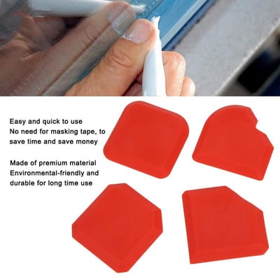 Dailygoods- Afdichtingsmiddelverwijderaar 4 Stuks - Gladmakende Schraper - Reiniger - Verstekgereedschap - Siliconen Applicator - Multi-functie Set - Kit