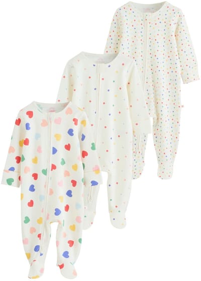 Next - Meisjes - Set van 3 babypyjama's - Crème