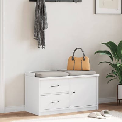 vidaXL - Gangbankje - SANDNES - wit - 87x40x50 - cm - massief - grenenhout