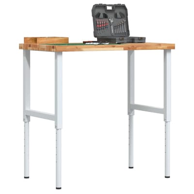 vidaXL - Werkbank - rechthoekig - 100x60x(73-99,5) - cm - massief - acaciahout