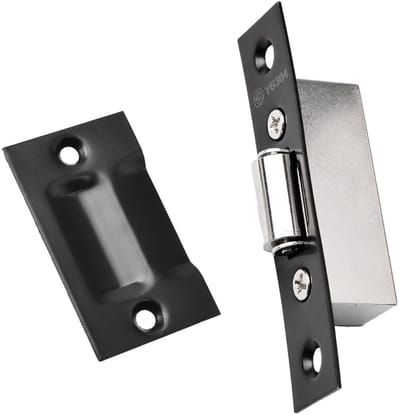 Dailygoods- Deurbal Hoogwaardig Roestvrij Staal - Deurbeslag Zwart - Kastdeur - Duurzaam - Geluidsreductie - Afmetingen 89 x 18 mm