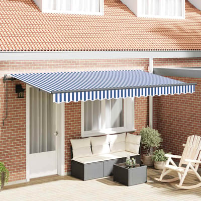 vidaXL - Uitschuifbare - luifel - Blauw - 350 - x - 200 - cm - Stof