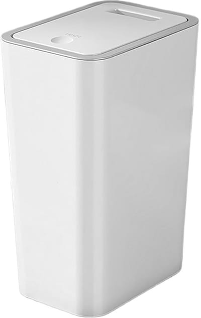Smalle Witte Badkameremmer met Drukdeksel - 10 Liter