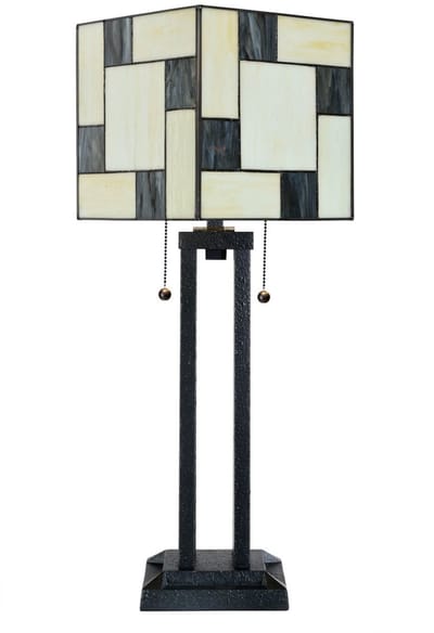 Tiffany Tafellamp Mondriaan met Architect Voet - Art Deco Trade