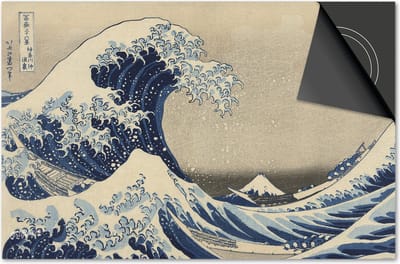 Inductie beschermer 60x60 - afdekplaat inductie mat - Dietrix Kookplaat beschermer - Exclusief - Oude Meesters - Hokusai The Great Wave - de Grote Golf