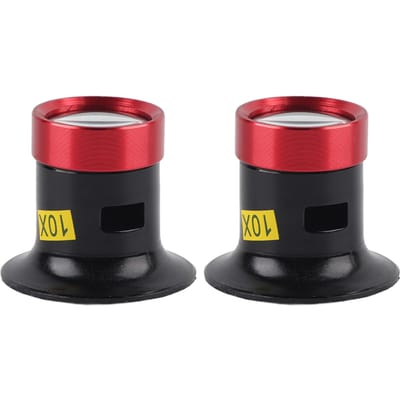 2pcs 10X Loupe d'oeil de réparation de montre Outil professionnel de réparation de montre red