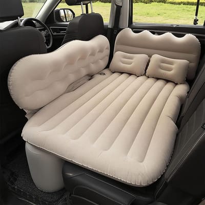 Auto Luchtbed - Reisbed Bank - Comfortabel Slapen - Ergonomische Ondersteuning - 85 x 130 cm - Beige