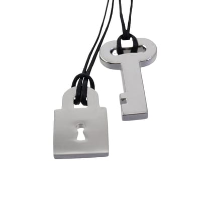 Behave - Double Layer Ketting met Sleutel en Slot - Trendy Accessoire voor Elke Outfit