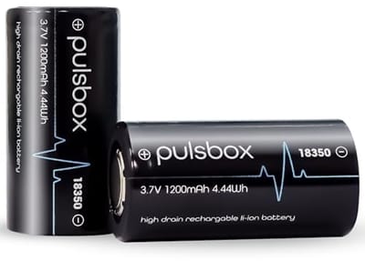 18350 Li-Ion batterij 3,7 V | Flat Top | 1200mAh | 10A High Drain (2 x batterij)