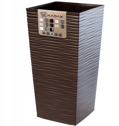 KADAX Bloempot, bloembak van kunststof, plantenbak voor bloemen, binnen en buiten, tuin, balkon, terras, huis, weerbestendig, imitatie rotan (57 cm hoogte, mokka)