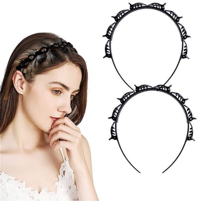 Dailygoods- Hoofdband Antislip - Haarspelden - Dubbele Pony Kapsel - Dubbellaagse Vlecht - Perfect Cadeau voor Vrouwen en Meisjes - Haarspeld