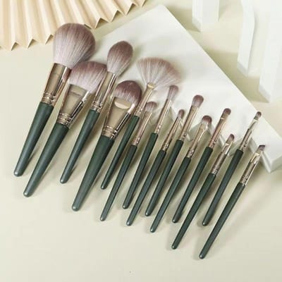 14 stuks make-up kwasten Zacht pluizig make-up gereedschap Cosmetisch poeder Oogschaduw Foundation Blush Blending Beauty Make Up Brush 14pcs gray