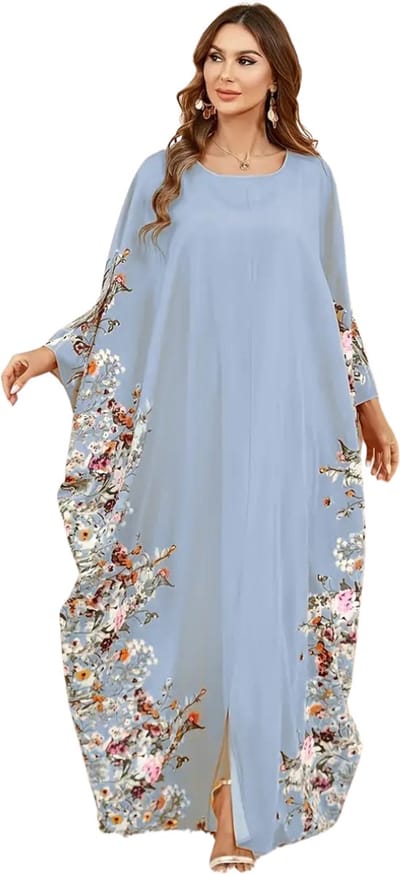 Nivard Islamitische Kleding - Djellaba Dames - Moslim Kleding - Arabisch Dames Kaftan - Alhamdulillah - Blauw