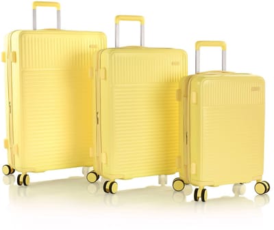Heys Pastel 4 wielen Kofferset 3-delig met uitbreidingsplooi - Harde bagage - TSA slot - yellow