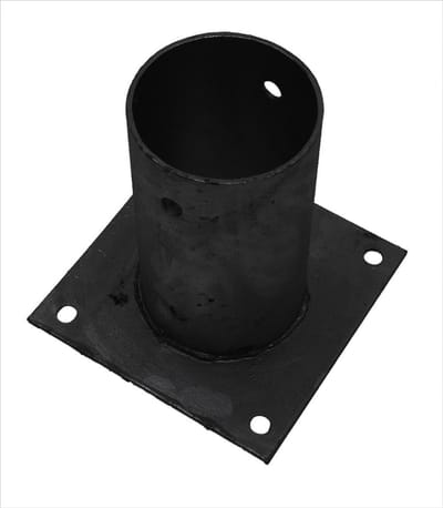 Wovar Ronde Paalhouder Zwart op plaat 8.1 x 15 cm | Per Stuk