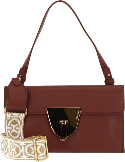 COCCINELLE Leren Handtas Schoudertas Coccinellenico Handbag Brule Bruine