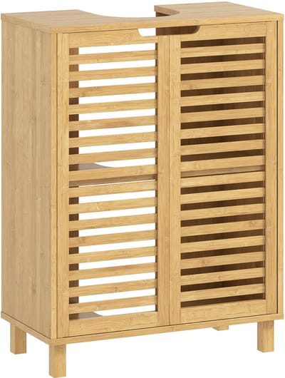 Homcom Bathroom Vanity-Bamboe-60L x 30B x 80H cm-Natuurhout