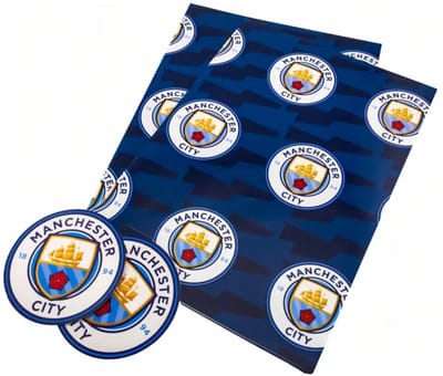 Inpakpapier Man City Unisex Mcfc 2 Cadeaupapier 2 Tags Marineblauw - UNI