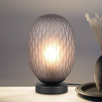 TRIO FACETTE - Tafellamp - Zwart mat - excl. 1x E27 4 W - Snoerschakelaar