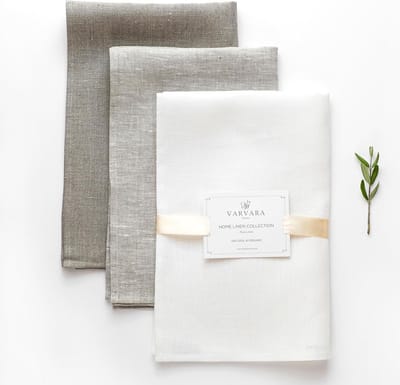 Linnen Theedoeken - Keukendoeken Set - Keukenwerk - Ultra absorberend - 9 Stuks - Wit Natuur