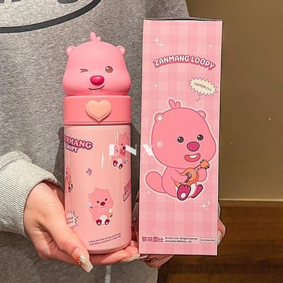 Studentenpop Thermosbeker Schattig Meisje Draagbare Roestvrijstalen Waterbeker Verjaardagscadeau Nieuwe Beker 350ml