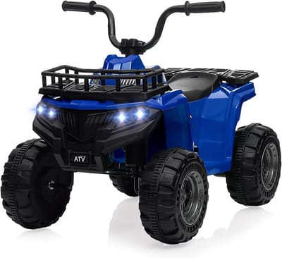 Brisakys - Elektrische Kinderquad 12V - 2 tot 5 jaar - ATV- met LED Verlichting & Muziek - Blauw