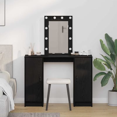 vidaXL - Kaptafel - Zwart - 102 - x - 33 - x - 135 - cm - Bewerkt - hout