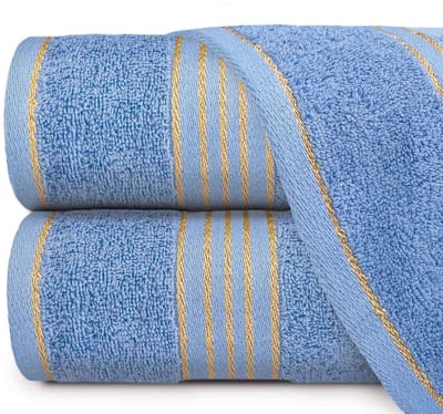 TIWANO Katoenen Handdoek 30x50cm Blauw Goud 500 g/m²