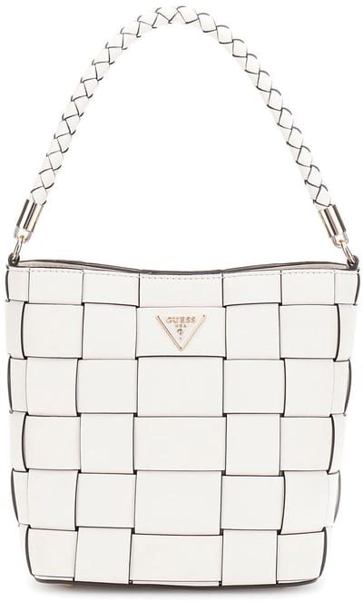 GUESS Schoudertas Maylee Bucket Bag Creme White Crème