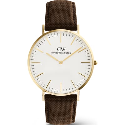 Daniel Wellington DW Watch Classic Brown Canvas Gold 40mm