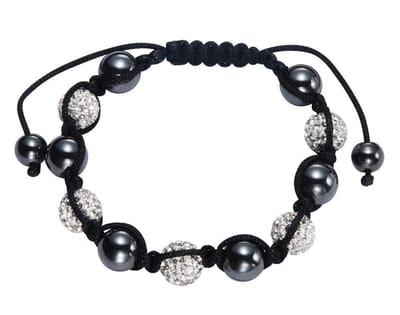 Behave - armbandje met bollen - zwart wit - elegante avondstijl