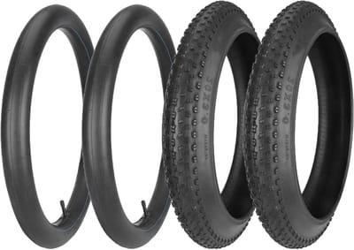 Fatbanden Set - Banden voor Fatbike - Fietsen op Terrein - Lekvrij en Antislip - 20 x 3.0 Inch - Zwart