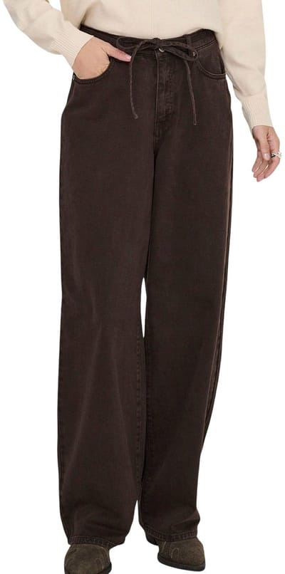 Only bruine dames jeans   Regular waist   Rinsewash wassing   Straight fit   5-Pocket zakken   Knoop- en ritssluiting   Regular waist Bruin 29/34
