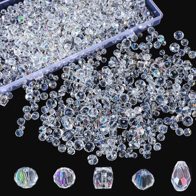 Gefacetteerde Glazen Kralen - 1200 Stuks in 5 Stijlen voor Sieraden en Knutselen
