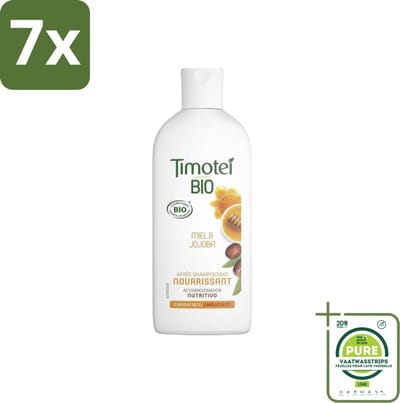 7 x Timotei - Crèmespoeling - Honing & Jojoba - Biologisch - Droog Haar & Droge Hoofdhuid - 250 ml - Grootverpakking - Biologische Shampoo - Haarverzorging Droog Haar - Conditioner Droog Haar - Jojoba Olie Haar - Honing Haar