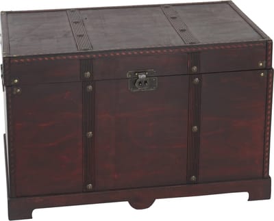Houten kist Houten kist Schatkist Valce antiek look 39x67x38cm ~ hoekig