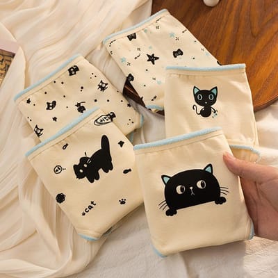 Nieuwe 5 stuks/set Katoenen Slipjes Aardbei Beer Cartoon Meisjes Slips Sexy Dames Ondergoed Lingerie Dames Onderbroek M&5pcs beige