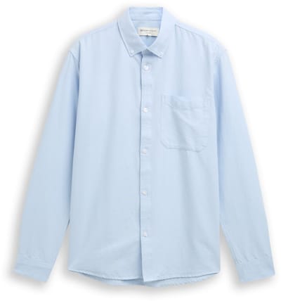 Tom Tailor Denim - Overhemd van katoen met relaxte pasvorm - Maat XXL - light blue small stripe
