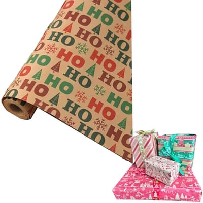 Inpakpapier Roll Kerstpakket Sneeuwvlokken 100% Recyclebaar ECO Geschenkverpakking