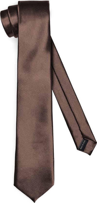 Ladeheid Smal Stropdas - Stropdassen voor heren - Lengte: 150 cm, Breedte: 8 cm - Bruin - LA-EA-TMS-8