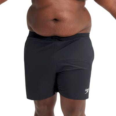 Speedo Eco Essentials 16+Sizes Watershort Zwembroek Heren Grote Maten - Zwemshort Mannen tot 5XL - Met Binnenbroekje - Trekkoord in de Taille - Zijzakken met Afvoer - 100% Gerecycled Nylon - Zwart - Maat 4XL