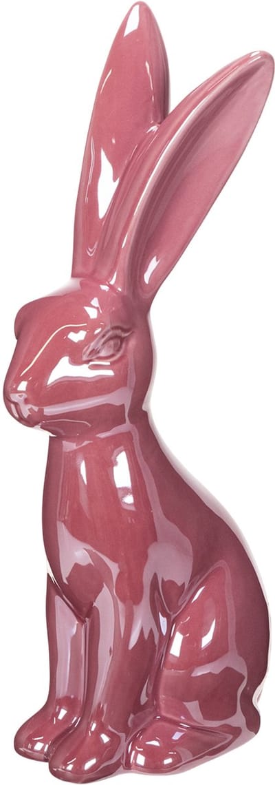 Paasdecoratie: glanzend keramisch konijnfiguur voor Pasen en de lente,